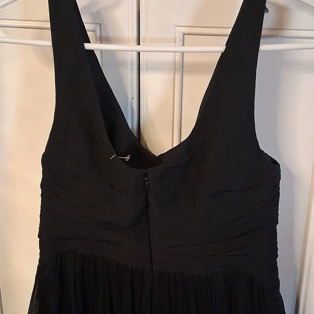 J. Crew Black Silk Chiffon Formal Dress Size 8 Petite - Picture 7 of 9